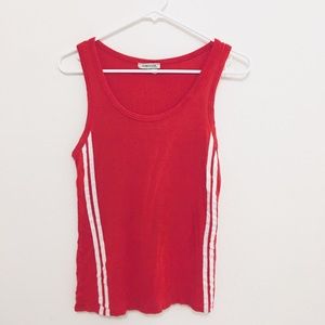 Trendy Red Tank Top Stripes